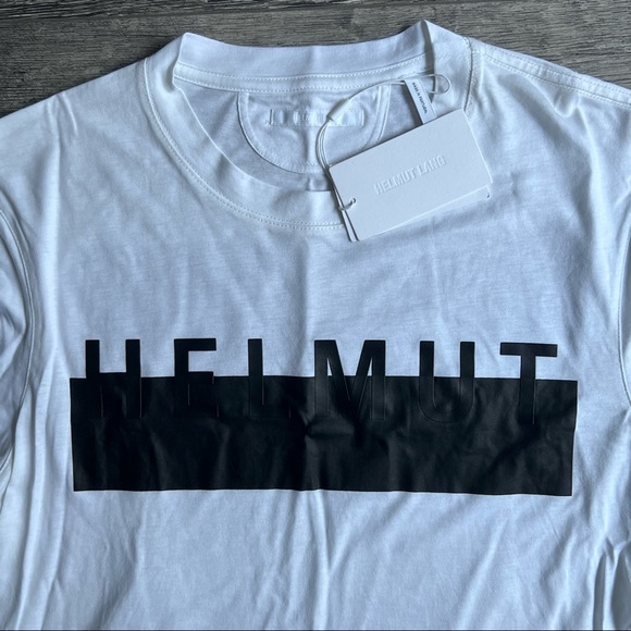 NWT Helmut Lang, Logo Oversized S/S Tee, Optic White, S - Picture 3 of 10